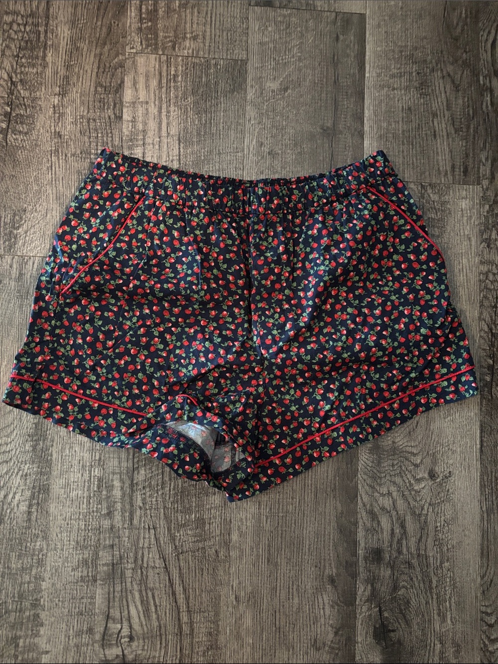 Abercrombie & Fitch Sleep Shorts - Navy with Red Flowers - Size Medium